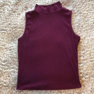 Purple High Neck Crop Top